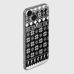 Чехол для iPhone 15 силиконовый с защитой камеры CS GO christmas sweater - фото 2