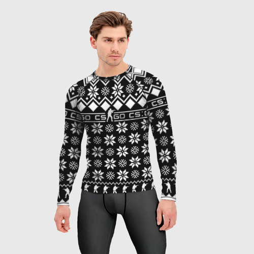 Мужской рашгард 3D CS GO christmas sweater, цвет 3D печать - фото 3