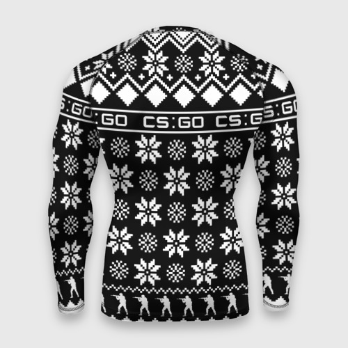 Мужской рашгард 3D с принтом CS GO christmas sweater, вид сзади #1