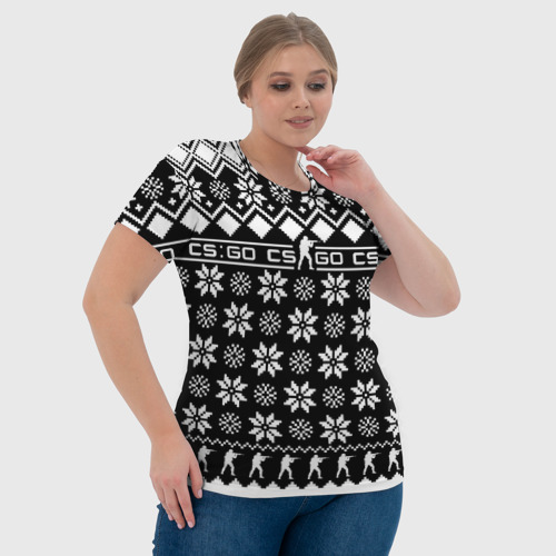 Женская футболка 3D с принтом CS GO christmas sweater, фото #4