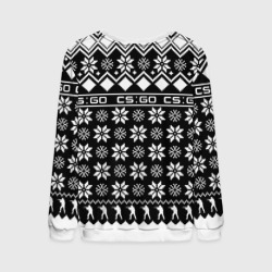 Свитшот с принтом CS GO christmas sweater для мужчины, вид сзади №1. Цвет основы: белый