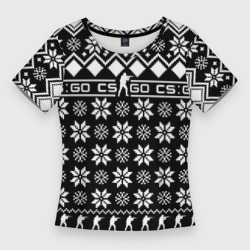 Женская футболка 3D Slim CS GO christmas sweater