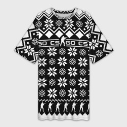 Платье-футболка 3D CS GO christmas sweater