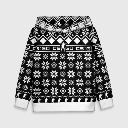 Детская толстовка 3D CS GO christmas sweater, цвет белый