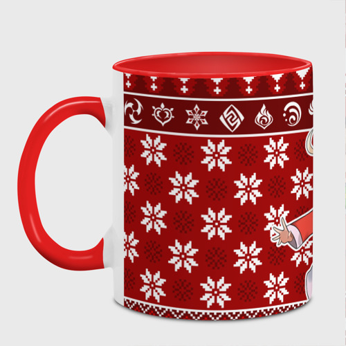 Кружка с полной запечаткой Klee christmas sweater, цвет белый + красный - фото 2