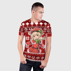 Мужская футболка 3D Slim Klee christmas sweater - фото 2