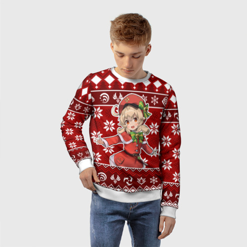 Детский свитшот 3D Klee christmas sweater, цвет 3D печать - фото 3