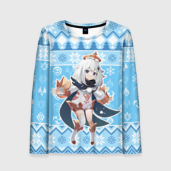 Женский лонгслив 3D Paimon christmas sweater