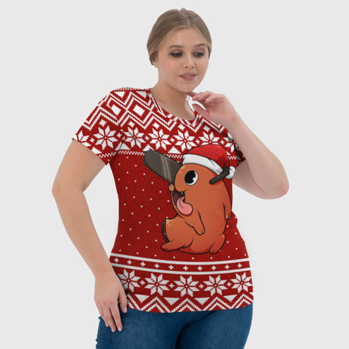 Женская футболка 3D с принтом Почита новогодний свитер, фото #4