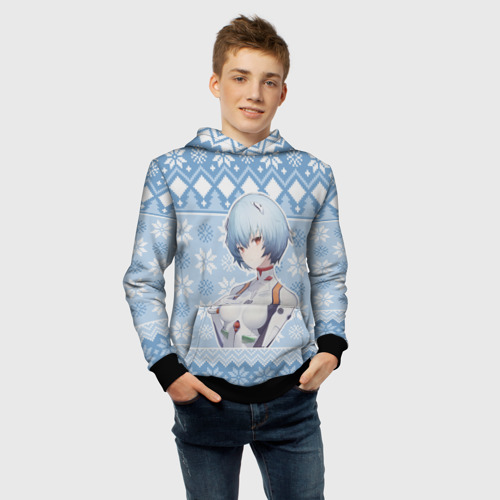 Детская толстовка 3D Rei christmas sweater, цвет черный - фото 6