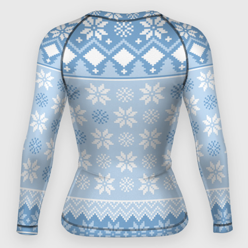 Женский рашгард 3D с принтом Rei christmas sweater, вид сзади #1