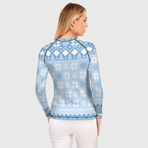 Женский рашгард 3D с принтом Rei christmas sweater, вид сзади #2