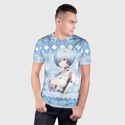 Мужская футболка 3D Slim Rei christmas sweater - фото 2