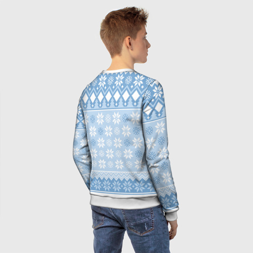 Детский свитшот 3D Rei christmas sweater, цвет 3D печать - фото 4