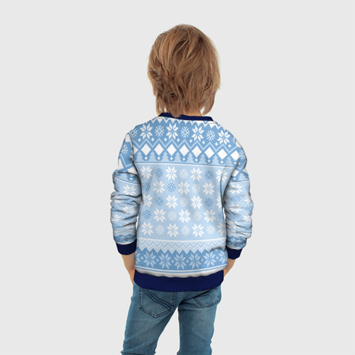 Детский свитшот 3D с принтом Rei christmas sweater, вид сзади #2