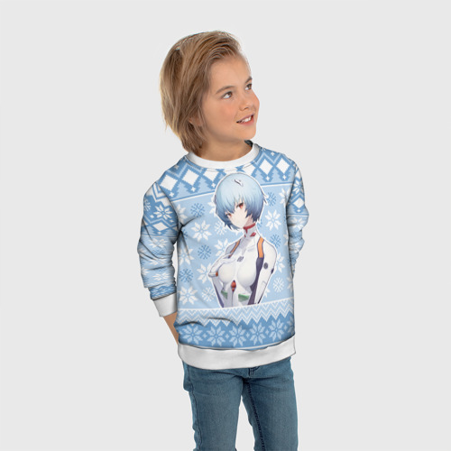 Детский свитшот 3D Rei christmas sweater, цвет 3D печать - фото 5