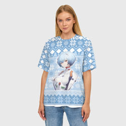 Женская футболка oversize 3D Rei christmas sweater - фото 2