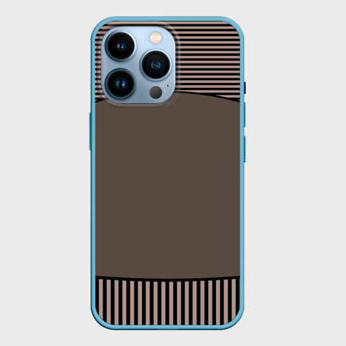 Чехол для iPhone 14 Pro с принтом Коричневый полосатый узор, вид спереди #2