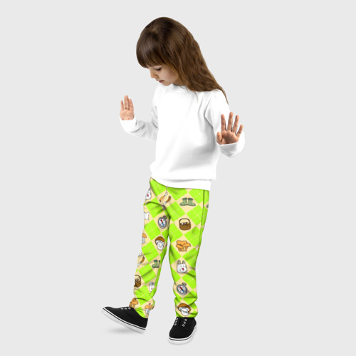 Детские брюки 3D с принтом Весёлый грибник идёт на охоту, фото на моделе #1