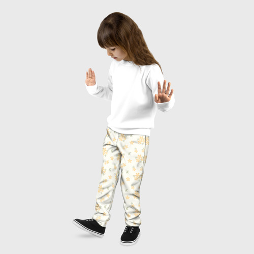 Детские брюки 3D с принтом Узор нежных цветочков, фото на моделе #1