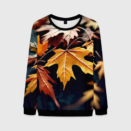 Мужской свитшот 3D с принтом Осенние листья - нейросеть, вид спереди #2