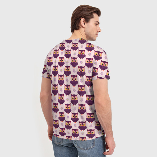 Мужская футболка 3D Сова и цветок, цвет 3D печать - фото 4