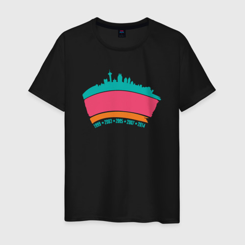 Мужская футболка хлопок с принтом San Antonio city, вид спереди #2