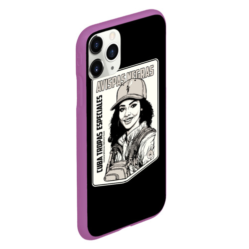 Чехол для iPhone 11 Pro матовый Avispas Negras - Кубинский спецназ, цвет фиолетовый - фото 3