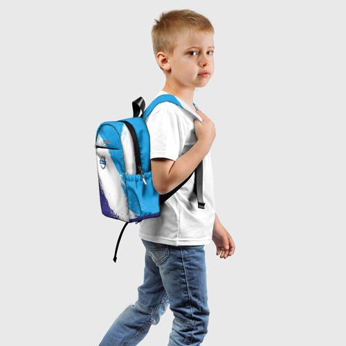 Детский рюкзак 3D с принтом Вольво - триколор, вид сзади #1