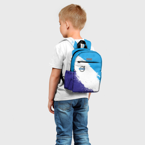 Детский рюкзак 3D с принтом Вольво - триколор, фото на моделе #1