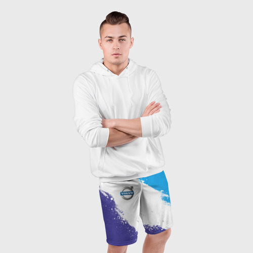 Мужские шорты спортивные с принтом Вольво - триколор, фото #4