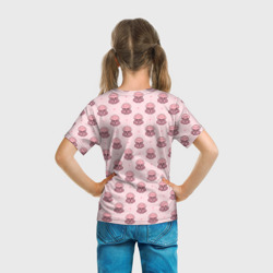 Футболка с принтом Розовая медуза для ребенка, вид на модели сзади №3. Цвет основы: белый