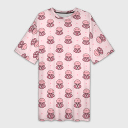 Платье-футболка 3D Розовая медуза