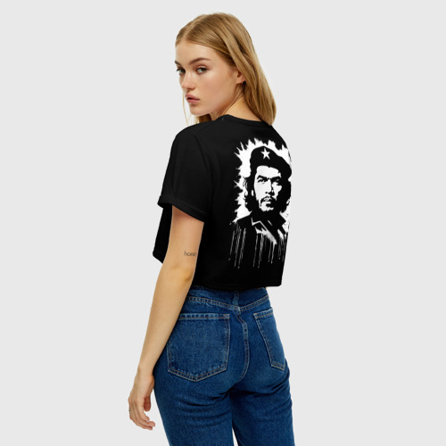 Женская футболка Crop-top 3D Che Guevara- аэрография, цвет 3D печать - фото 5