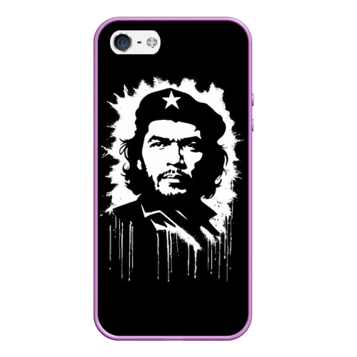 Чехол для iPhone 5/5S матовый Ernesto Che Guevara- аэрография, цвет сиреневый