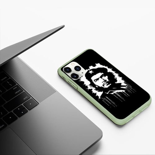 Чехол для iPhone 11 Pro матовый Ernesto Che Guevara- аэрография, цвет салатовый - фото 5