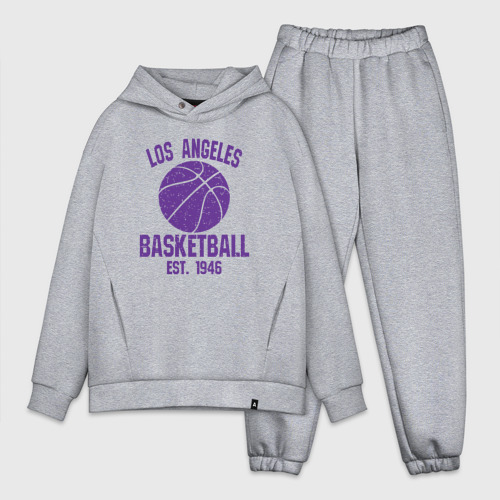 Мужской костюм oversize хлопок Basketball Los Angeles, цвет меланж