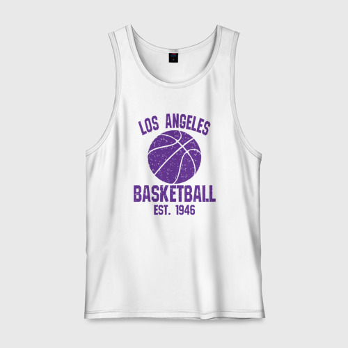 Мужская майка хлопок Basketball Los Angeles, цвет белый