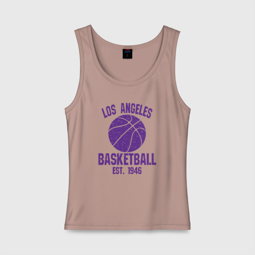 Женская майка хлопок Basketball Los Angeles, цвет пыльно-розовый