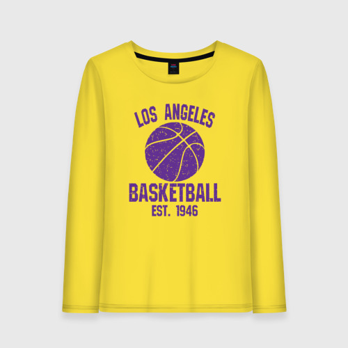 Женский лонгслив хлопок Basketball Los Angeles, цвет желтый