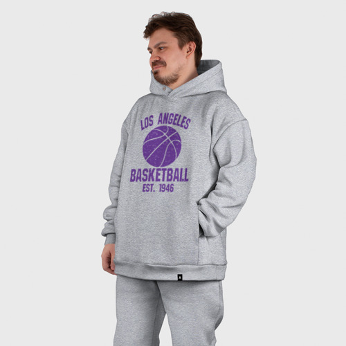 Мужской костюм oversize хлопок Basketball Los Angeles, цвет меланж - фото 7