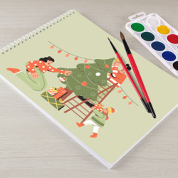 Альбом для рисования Семья наряжает новогоднюю елку - фото 2