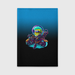 Обложка для автодокументов Губка Боб на мотоцикле - киберпанк - нейросеть