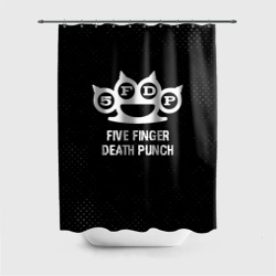Штора 3D для ванной Five Finger Death Punch glitch на темном фоне