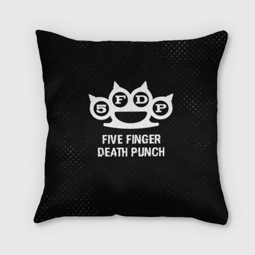 Подушка 3D Five Finger Death Punch glitch на темном фоне