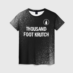 Женская футболка 3D Thousand Foot Krutch glitch на темном фоне посередине