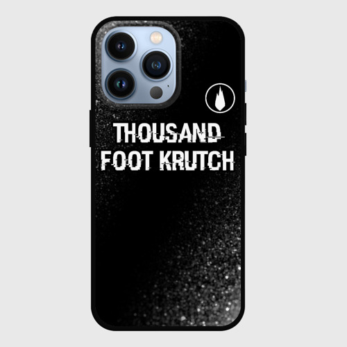 Чехол для iPhone 13 Pro с принтом Thousand Foot Krutch glitch на темном фоне посередине, вид спереди #2