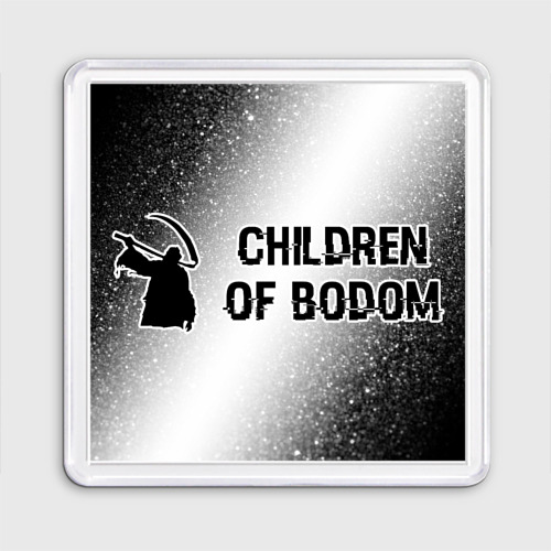 Магнит 55*55 Children of Bodom glitch на светлом фоне по-горизонтали