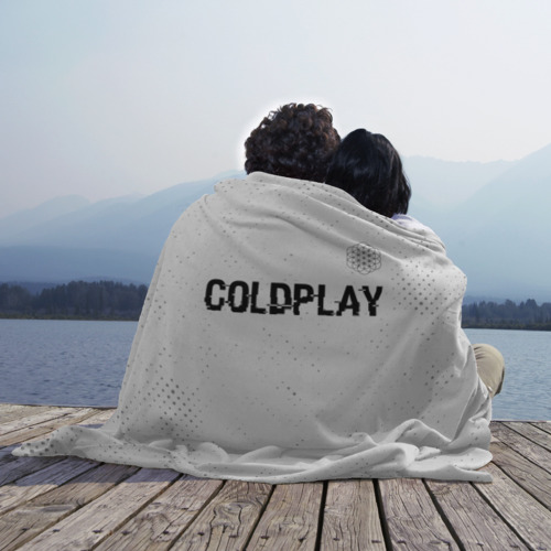 Плед 3D Coldplay glitch на светлом фоне посередине, цвет 3D (велсофт) - фото 3