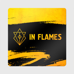 Магнит виниловый Квадрат In Flames - gold gradient по-горизонтали